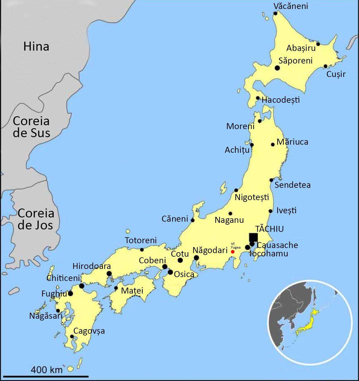 Japan with Romanian style placenames