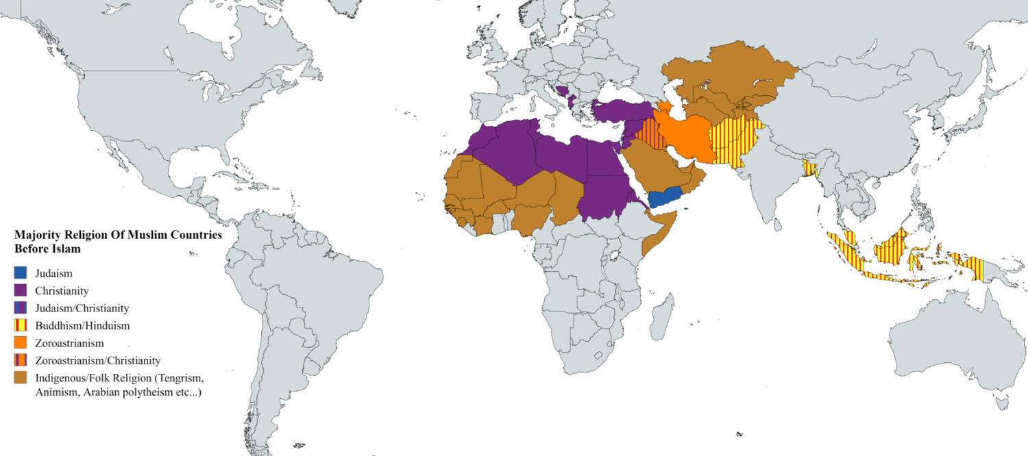 Religions of Muslim countries before Islam